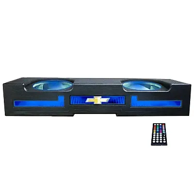 Qpower Qluxe Dual 10??? Vented With Rgb Led Illumination Chevy 2014-2018 Crew Ca