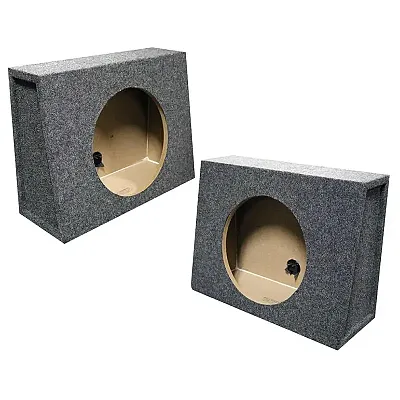  Tw10S  Empty Split Woofer Box; 10&quot; Angle; Qpower Mounts Behind 