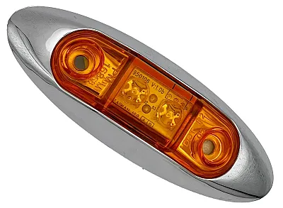 RV DESIGNER L931 Amber Oblong W/ Chrome Bezel Led Ma