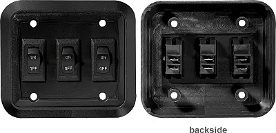 RV DESIGNER S660 Wallplateswitch Black Triple 3