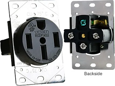 RV DESIGNER S981 Ac 50 Amp Flush Receptacle In Plat