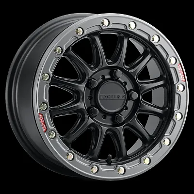 RACELINE 4BG5701225 Alpha Black W/Gunmetal Ring 15X7 5X