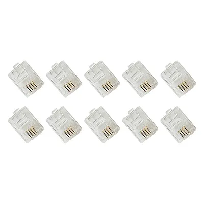 Rca Tp304Rv Modular Phone Line Plugs, Clear, 10 Count
