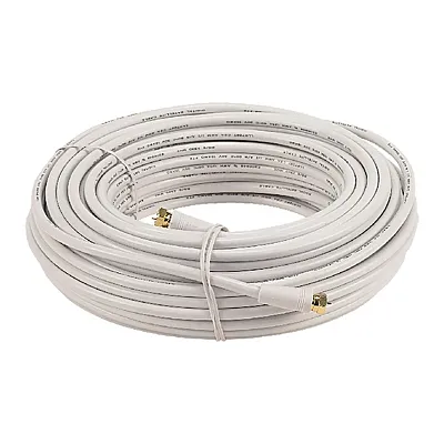 Rca Vhw112Rv Rg6 Coaxial Cable With F-Connectors (50 Ft.; White)