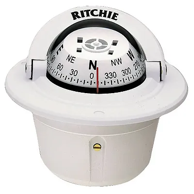 RITCHIE NAVI F50W Compass Flush Mnt 2.75'Dial White