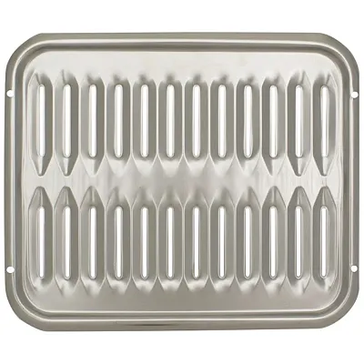 Range Kleen Bp100 13-In. X 16-In. 2-Piece Porcelain Broiler Pan With Chrome Gril