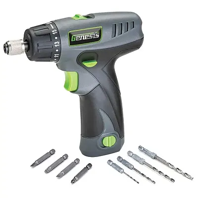 Genesis Glsd08B 8-Volt Li-Ion 2-Speed Cordless Screwdriver