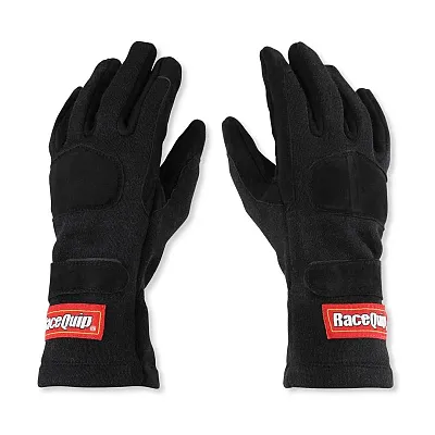 RACEQUIP 355005 2-Lyr Sfi-5 Glove Lrg Bla