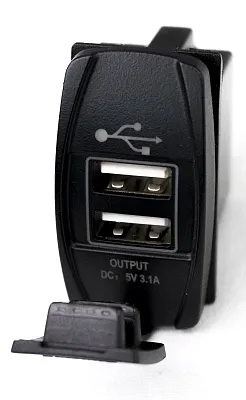 RACESPORT LT USBB Led Rocker Switch 2-Port Usb Charge