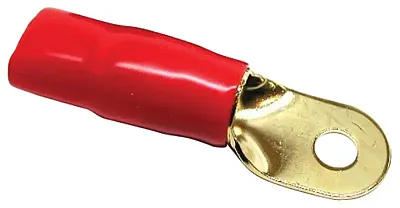 Ring Terminals 1/0Ga. 10Pcs. Gold;Red Sleeve;Xscorpion