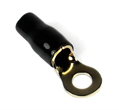 Ring Terminal 4Ga. 10Pcs. Gold;Black Sleeve;Xscorpion