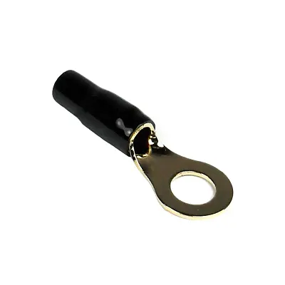 Ring Terminal 8Ga. 10Pcs. Gold;Black Sleeve;Xscorpion