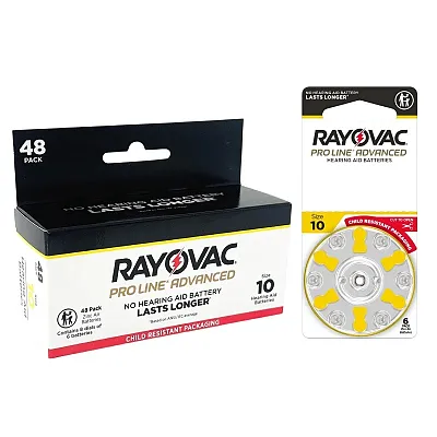 Rayovac Proline Advanced Hearing Aid Batteries | Size 10 (48 pack) 10CR-48PROUS