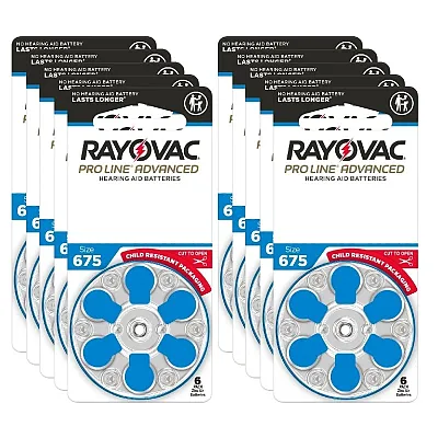 Rayovac Proline Advanced Hearing Aid Batteries | Size 675 (60 pack) 675CR-6PROU