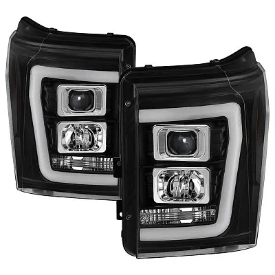 SPYDER 5084460 F250-F450 Proj Hdlts Ltbr Drl Black