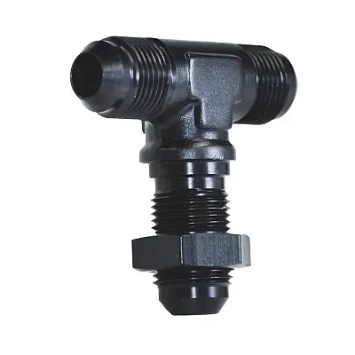 SPEEDFX 560334BK -3An Blk Bulkhead Flare Tee