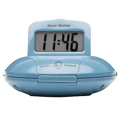 Sonic Alert Sonic Shaker SBP100 Vibrating Travel Alarm Clock | Jade Blue SBP100