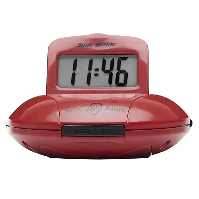 Sonic Alert Sonic Shaker SBP100 Vibrating Travel Alarm Clock | Red SBP100RED