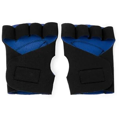 Half Finger Padded Cycling Gloves, Blue SBIK-101