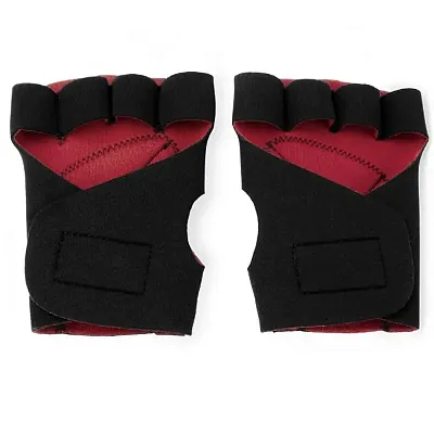 Half Finger Padded Cycling Gloves, Red SBIK-102