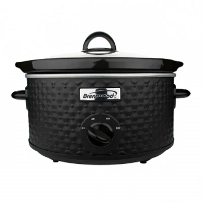 Brentwood 3.5 Quart Diamond Pattern Slow Cooker in Black