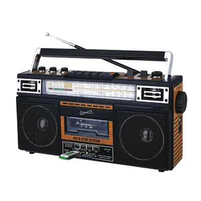 SuperSonic 4 Band Radio &amp; Cassette Player with Cassette To Mp3 Converter and