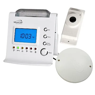 Silent Call Signature Series Wireless Doorbell Kit With Sidekick Ii Strobe Cloc