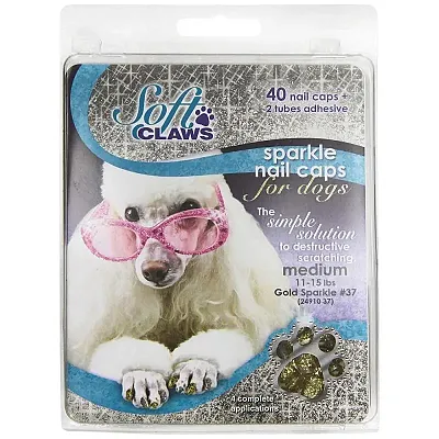 Smart Practice Soft Claws Nail Caps For Dogs - Silver Sparkle - Medium