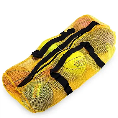 39&quot; Mesh Sports Ball Bag with Strap, Yellow 796520361010