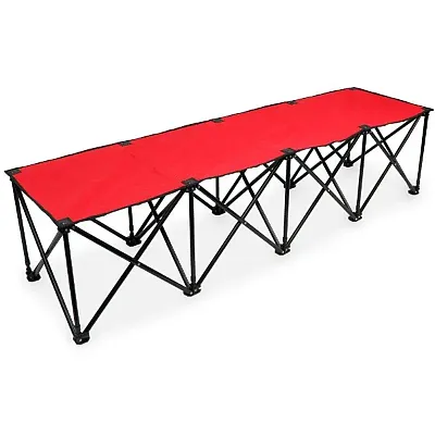 6-Foot Portable Folding 4 Seat Bench, Red SCOA-704