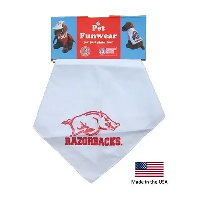 Smart Dog Products Arkansas Razorbacks White Pet Bandana