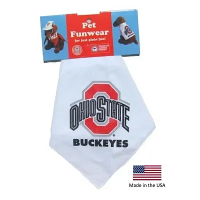 Smart Dog Products Ohio State Buckeyes White Pet Bandana