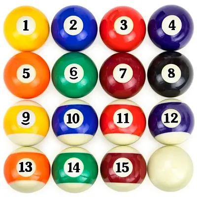 Precision Engineered Billiard Balls Full Set of 16 Balls SGBS-00