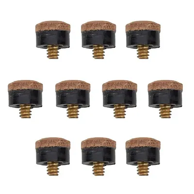 10 12mm Hard Leather Screw-on Pool Cue Tips SFELS-901