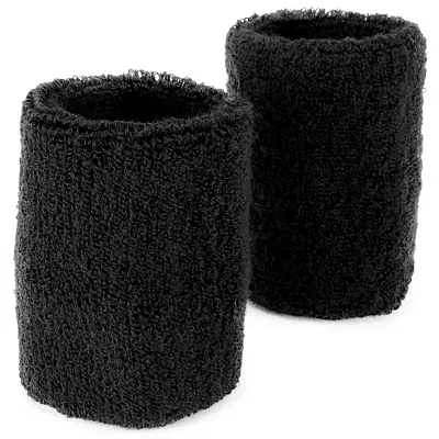 Wrist Sweatbands 2-pack, Black SFIT-1602