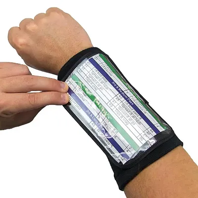 Quarterback Playbook Wristband, 6.5&quot; Large SFOO-703