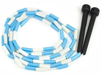 Blue and White 7-foot jump rope with plastic segmentation SJMP-0