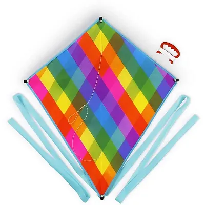 Rainbow Plaid Diamond Kite SKIT-001