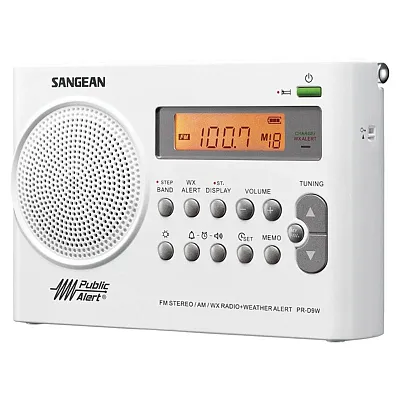 Sangean Pr-D9W Am/Fm/Noaa Weather Alert Rechargeable Radio