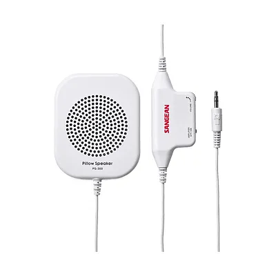 Sangean Ps-300 Pillow Speaker With In-Line Volume Control And Amplifier, White,