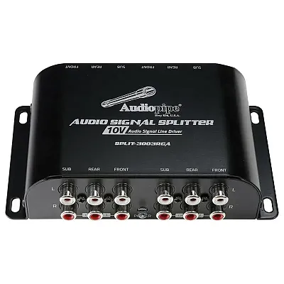 Audiopipe Multi-Audio Amplifier 3 Rca Outputs W/Bulit In 10V Lin