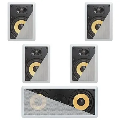 Cmple 5.1 In-Wall In-Celing Speaker System Kevlar Speakers Power