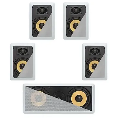 Cmple 5.1 In-Wall In-Celing Speaker System Kevlar Speakers Power