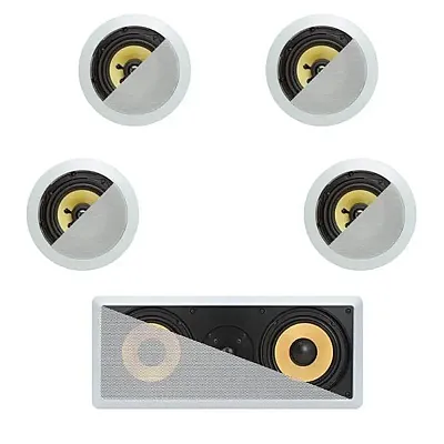 Cmple 5.1 In-Wall In-Celing Speaker System Kevlar Speakers Power