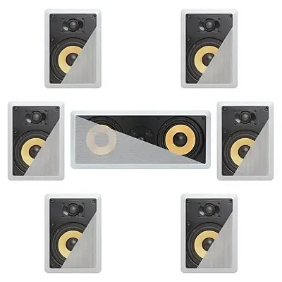 Cmple 7.1 In-Wall In-Celing Speaker System Kevlar Speakers Power