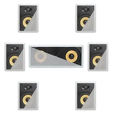 Cmple 7.1 In-Wall In-Celing Speaker System Kevlar Speakers Power