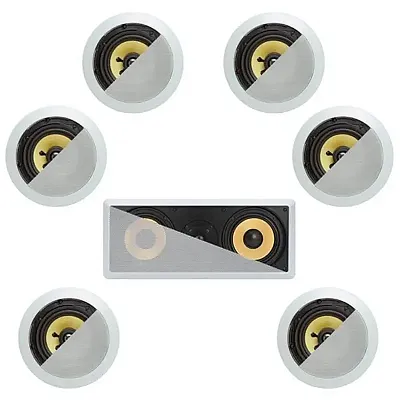 Cmple 7.1 In-Wall In-Celing Speaker System Kevlar Speakers Power