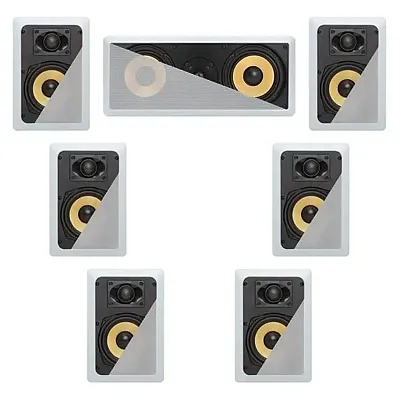 Cmple 7.1 In-Wall In-Celing Speaker System Kevlar Speakers Power