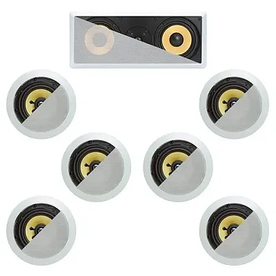 Cmple 7.1 In-Wall In-Celing Speaker System Kevlar Speakers Power