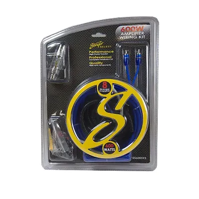Stinger 8 Ga Copper 600W Amp Kit W/Blue Twisted Rca